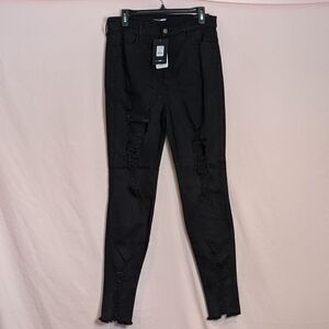 Fashion Nova Tell Your Boy Bye Ripped Jeans Black size 15